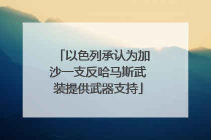 以色列承认为加沙一支反哈马斯武装提供武器支持
