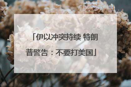 伊以冲突持续 特朗普警告：不要打美国