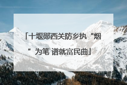 十堰郧西关防乡执“烟”为笔 谱就富民曲