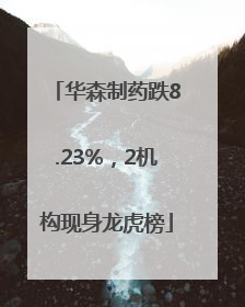华森制药跌8.23%，2机构现身龙虎榜
