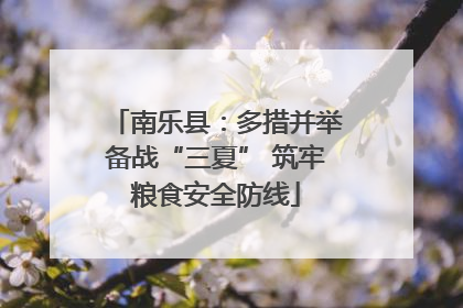 南乐县：多措并举备战“三夏” 筑牢粮食安全防线