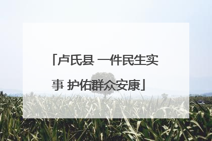 卢氏县 一件民生实事 护佑群众安康