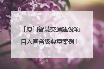 厦门智慧交通建设项目入围省级典型案例