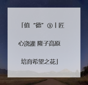 值“德”③丨匠心浇灌 隆子高原培育希望之花