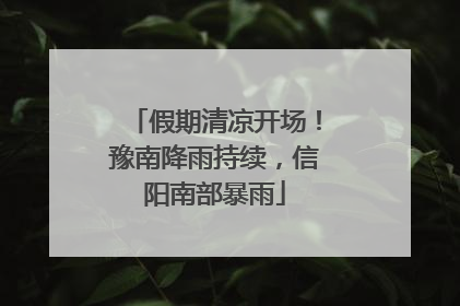 假期清凉开场！豫南降雨持续，信阳南部暴雨