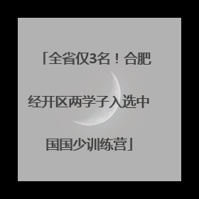 全省仅3名！合肥经开区两学子入选中国国少训练营