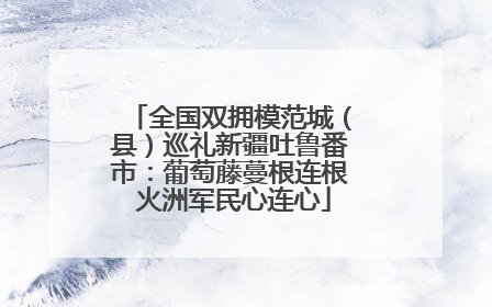 全国双拥模范城（县）巡礼新疆吐鲁番市：葡萄藤蔓根连根 火洲军民心连心