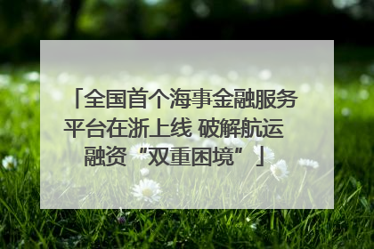 全国首个海事金融服务平台在浙上线 破解航运融资“双重困境”
