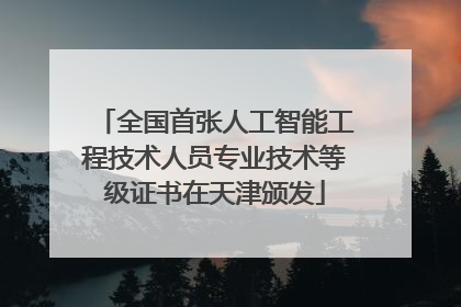 全国首张人工智能工程技术人员专业技术等级证书在天津颁发