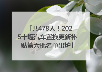 共478人！2025十堰汽车置换更新补贴第六批名单出炉