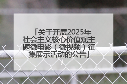 关于开展2025年社会主义核心价值观主题微电影（微视频）征集展示活动的公告