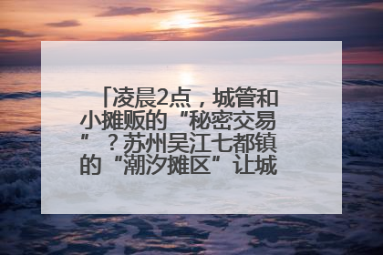 凌晨2点，城管和小摊贩的“秘密交易”？苏州吴江七都镇的“潮汐摊区”让城市管理有了人情味