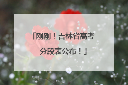 刚刚！吉林省高考一分段表公布！