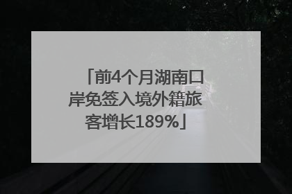 前4个月湖南口岸免签入境外籍旅客增长189%