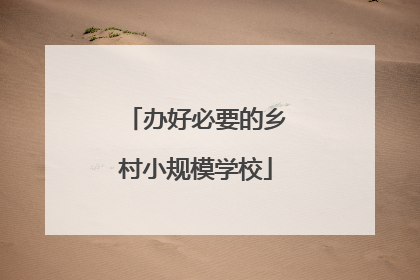 办好必要的乡村小规模学校