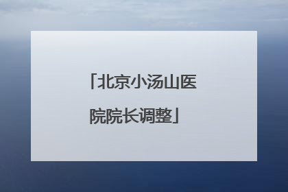 北京小汤山医院院长调整