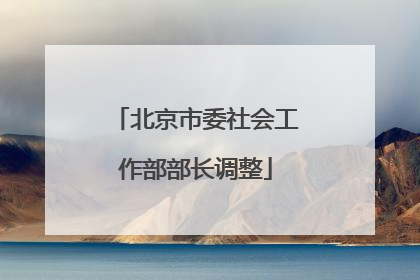 北京市委社会工作部部长调整