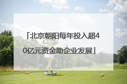 北京朝阳每年投入超40亿元资金助企业发展