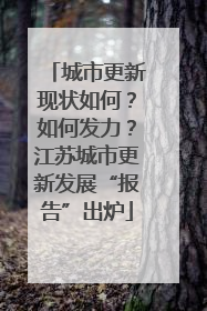 城市更新现状如何？如何发力？江苏城市更新发展“报告”出炉