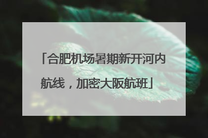 合肥机场暑期新开河内航线，加密大阪航班