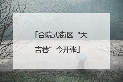 合院式街区“大吉巷”今开张