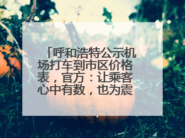 呼和浩特公示机场打车到市区价格表，官方：让乘客心中有数，也为震慑某些司机