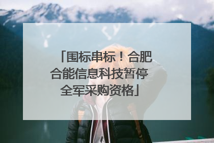围标串标！合肥合能信息科技暂停全军采购资格