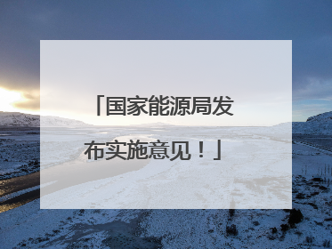 国家能源局发布实施意见！