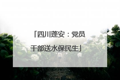 四川蓬安：党员干部送水保民生