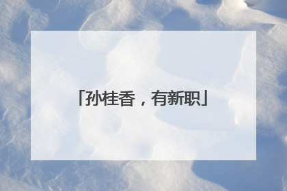 孙桂香，有新职