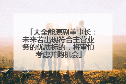 大全能源副董事长：未来若出现符合主营业务的优质标的，将审慎考虑并购机会