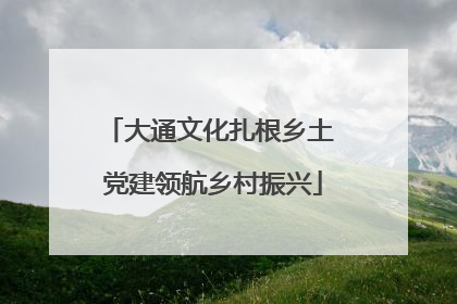 大通文化扎根乡土 党建领航乡村振兴