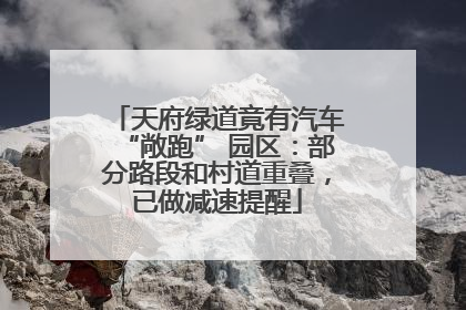 天府绿道竟有汽车“敞跑” 园区：部分路段和村道重叠，已做减速提醒