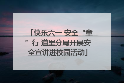 快乐六一 安全“童”行 道里分局开展安全宣讲进校园活动