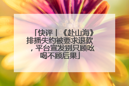 快评丨《赴山海》排播失约被要求退款，平台宣发别只顾吆喝不顾后果
