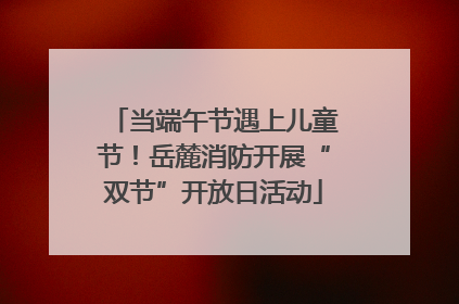 当端午节遇上儿童节！岳麓消防开展“双节”开放日活动