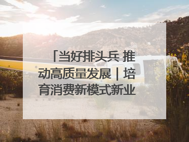 当好排头兵 推动高质量发展｜培育消费新模式新业态 释放经济增长新动能