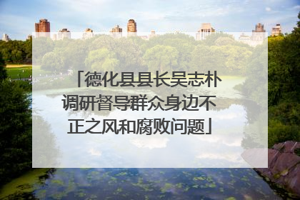 德化县县长吴志朴调研督导群众身边不正之风和腐败问题