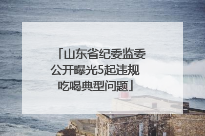 山东省纪委监委公开曝光5起违规吃喝典型问题