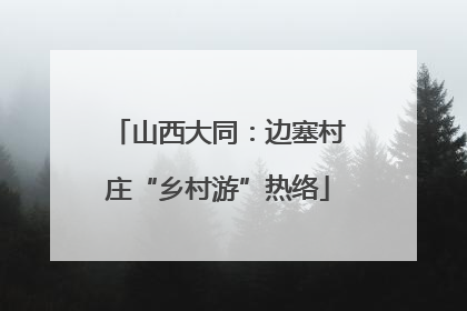 山西大同：边塞村庄“乡村游”热络