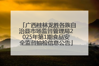 广西桂林龙胜各族自治县市场监督管理局2025年第1期食品安全监督抽检信息公告
