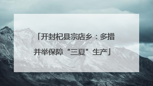 开封杞县宗店乡：多措并举保障“三夏”生产
