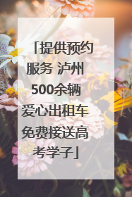 提供预约服务 泸州500余辆爱心出租车免费接送高考学子