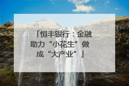 恒丰银行：金融助力“小花生”做成“大产业”
