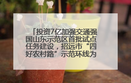 投资7亿加强交通强国山东示范区首批试点任务建设，招远市“四好农村路”示范环线为乡村振兴“开路”