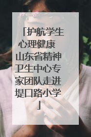 护航学生心理健康 山东省精神卫生中心专家团队走进堤口路小学