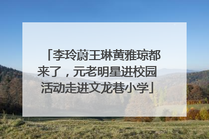 李玲蔚王琳黄雅琼都来了，元老明星进校园活动走进文龙巷小学