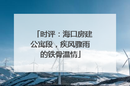 时评：海口房建公寓段，疾风骤雨的铁骨温情