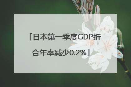日本第一季度GDP折合年率减少0.2%