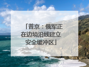 普京：俄军正在边境沿线建立安全缓冲区